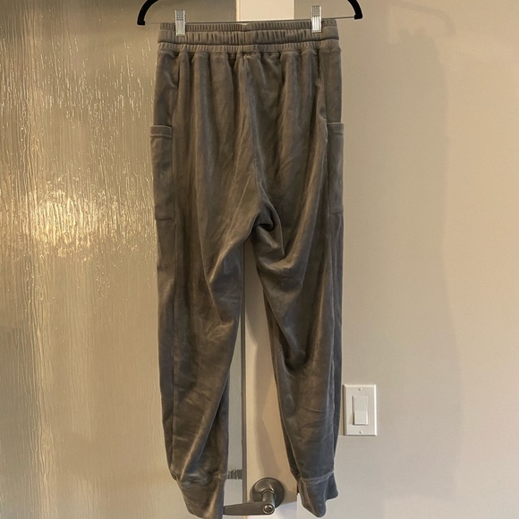 Aerie Offline After Party Velour Drawstring Joggers, Grey, Size Small, EUC - Picture 8 of 9